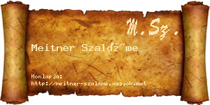 Meitner Szalóme névjegykártya